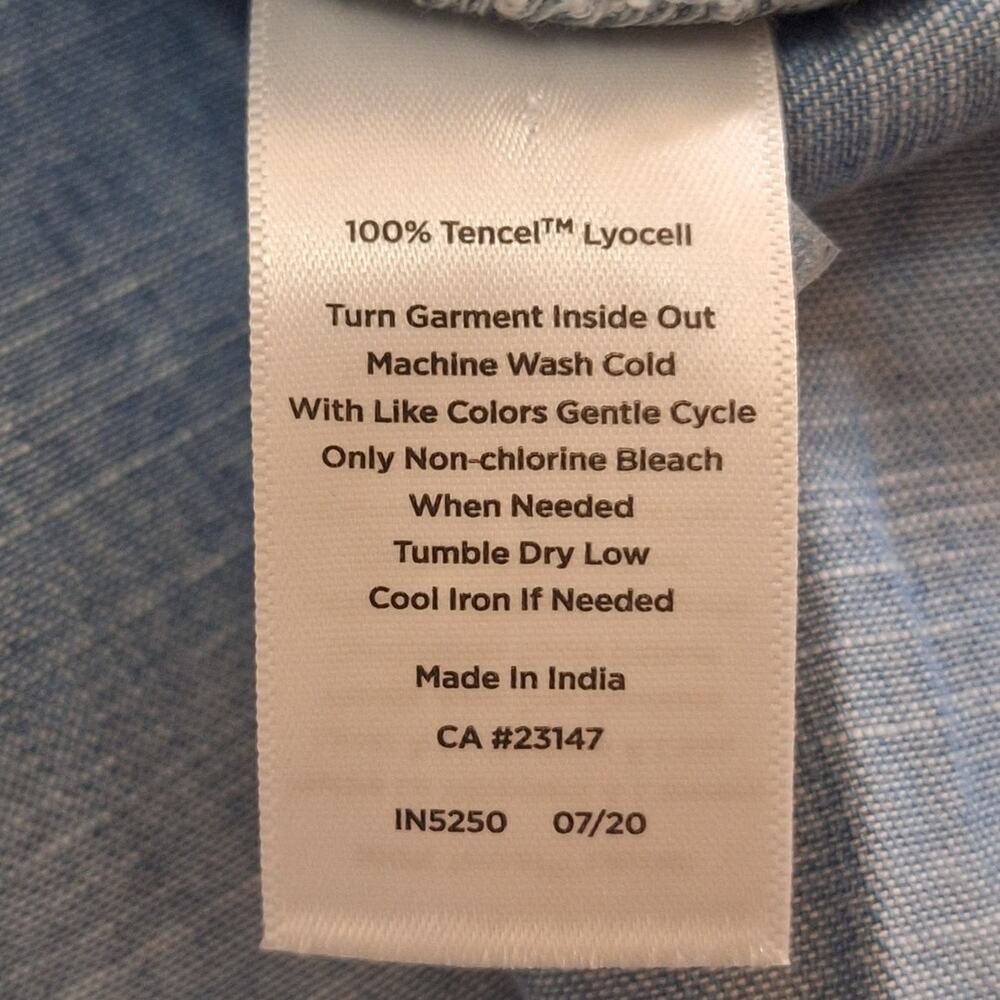 Talbots Shirt Women XS 100% Tencel Chambray BohoChic Coastal Cowgirl Lightweight - Picture 7 of 7